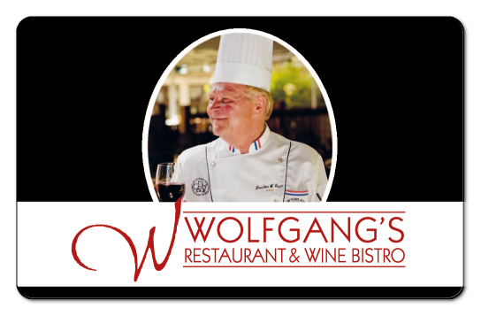 wolfgang's red text logo on a black background with an image of chef